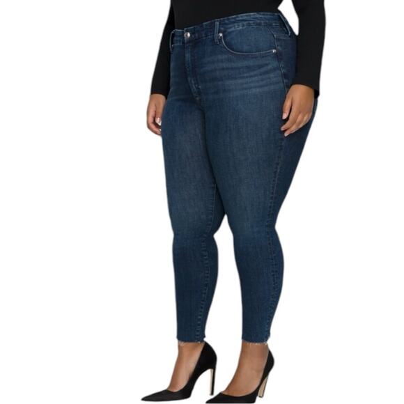 NWT Good American Good Legs Skinny Jeans w/ Raw Chewed Hem Size 16 - Picture 1 of 9